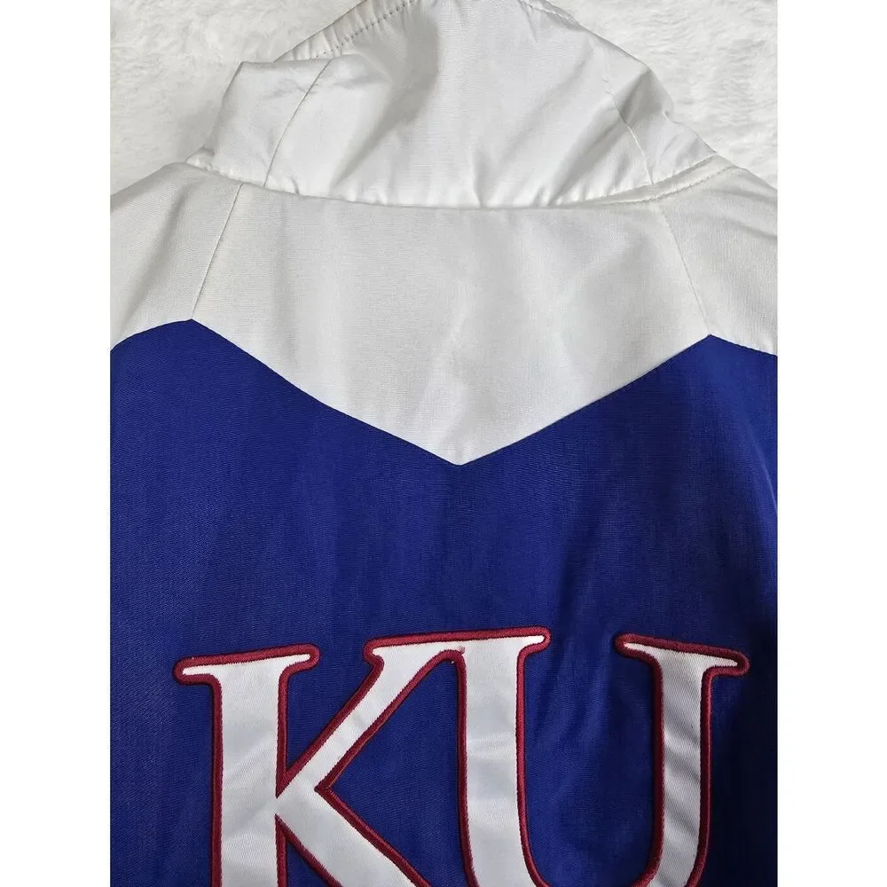 Adidas ClimaProof Kansas Jayhawks Jacket Mens M Blue Fleece Lined Full Zip KU